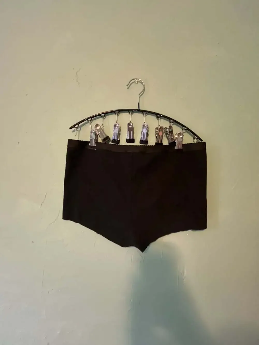 SKIMS Heavy Pointelle Cotton Boy Short in Black, Size Medium